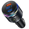 Picture of Upgraded Bluetooth FM Transmitter for Car, Auto-Tune Bluetooth Car Adapter, 2 Microphones & QC3.0 Bluetooth Radio for Car/Music Player/Car Kit with Big Knob Button, 9 Colors LED Backlit