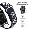 Picture of EXCHAR Sport Band Compatible with Apple Watch Band 42mm Series 3/2/1 Breathable Soft Silicone Replacement Wristband Women and Men for iWatch 44mm Series 5/4 Nike+ All Various Styles S/M Black-White