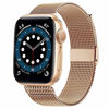 Picture of Swhatty Compatible with Apple Watch Band 38mm 40mm, Stainless Steel Mesh Loop Magnetic Closure Adjustable Metal Strap Compatible with iWatch Series 1/2/3/4/5/6/SE, 38mm/40mm Light Gold