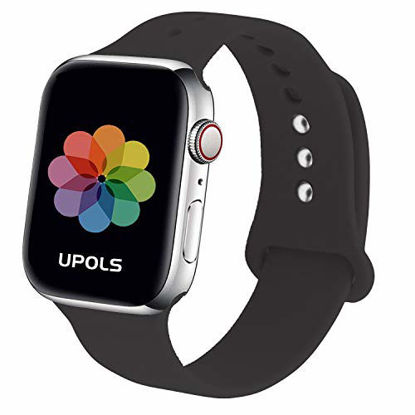 Picture of UPOLS Compatible with Apple Watch Band 38mm 42mm 40mm 44mm Sport Band, Silicone Sport Strap Replacement Bands Compatible for iWatch Series 5/4/3/2/1 S/M M/L