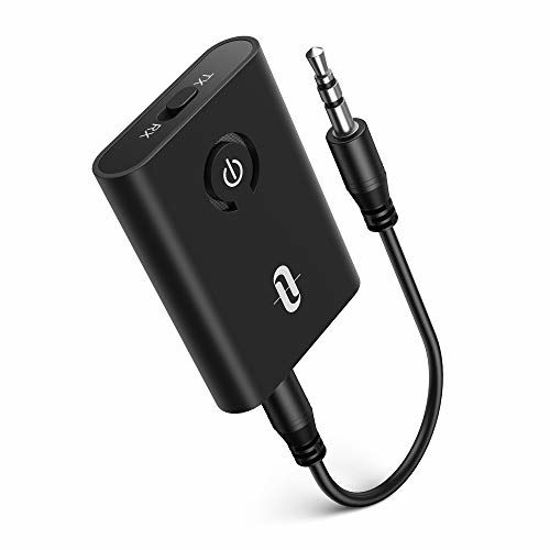 Picture of TAOTRONIC Bluetooth 5.0 Transmitter and Receiver, 2-in-1 Wireless 3.5mm Adapter (Low Latency, 2 Devices Simultaneously, for TV/Nintendo Switch/Home Sound System/Car)