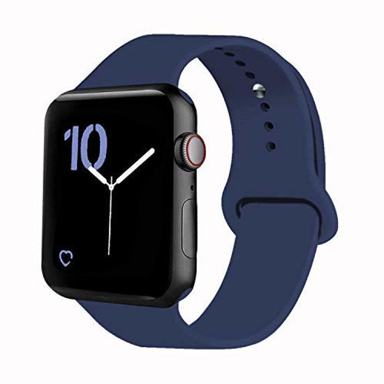 Picture of VATI Sport Band Compatible for Watch Band 38mm 40mm, Soft Silicone Sport Strap Replacement Bands Compatible with Watch Series 5/4/3/2/1, 38MM 40MM S/M (Midnight Blue)