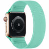 Picture of ENJINER Stretchy Nylon Solo Loop Bands Compatible with Apple Watch 38mm 40mm 42mm 44mm iWatch Series 6 SE 5 4 3 2 1 Strap, Sport Elastic Braided No Buckles Clasps Women Men, 42/44mm S TurquoiseGreen