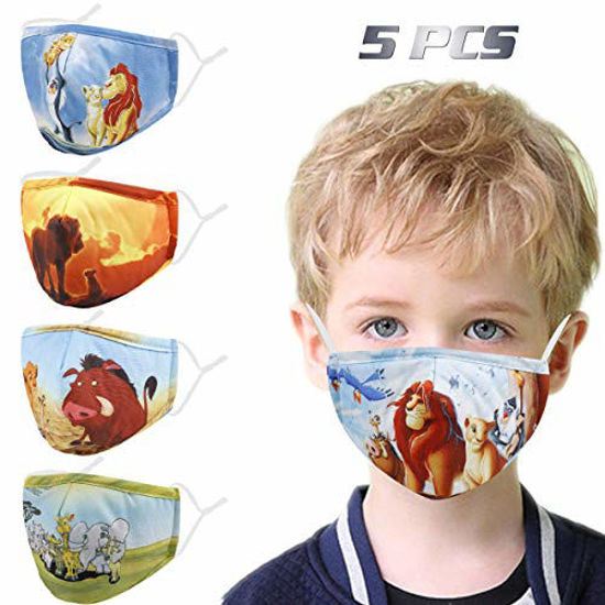 Picture of Washable Reusable Kids Face Mask, Cloth Cotton Cute Designer Breathable Facemask mascarillas niños, Design Fashion Fabric Covering with Adjustable Ear Loops for Girl Boy Children Toddler Gift