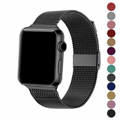 Picture of SexHope Compatible for Apple Watch Band 38mm 42mm 40mm 44mm Series 5 4 3 2 1 (Black, 38mm/40mm)