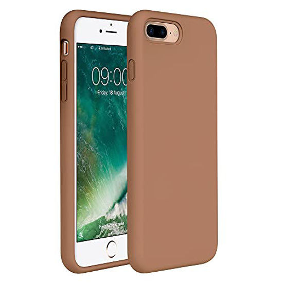 Picture of Miracase iPhone 8 Plus Silicone Case, iPhone 7 Plus Silicone Case Silicone Gel Rubber Full Body Protection Shockproof Cover Case Drop Protection for Apple iPhone 7 Plus/iPhone 8 Plus(5.5")-Chocolate