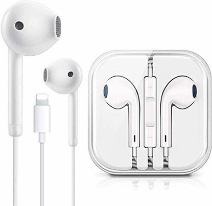 Picture of Light^ning Connector Earbuds Earphone Wired Headphones Headset with Mic and Volume Control,Compatible with Apple iPhone 12/11 Pro XS/X Plug and Play