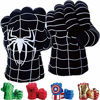 Picture of Toydaze Spiderman Gloves Toys Black for Kids, Black Spider Man Hands, Miles Spiderman Plush Fists, Match with Kids Spiderman Black Costume or Mask, 1 Pair