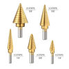 Picture of TACKLIFE 5PCS Titanium Step Drill Bit Set & Automatic Center Punch,PDH06A, High Speed Steel Drill Bit Set, 50 Sizes, Double Cutting Blades Design, Aluminum Case