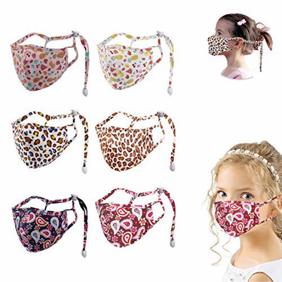 Picture of Kids Face Mask Facemask Reusable, Toddler Cute Cotton Adjustable Girl Boy Child Youth Comfortable Printed Size Washable Colorful Pretty Cloth Design Coverings Leopard Paisley Patterned Decorative Dust