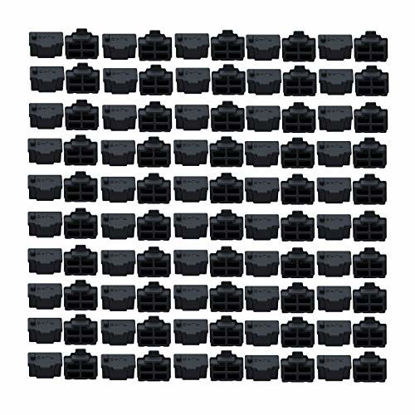 Picture of RJ45 Anti Dust Plug, HFEIX Ethernet Port Cover Silicone Cap Protector Black 100pcs