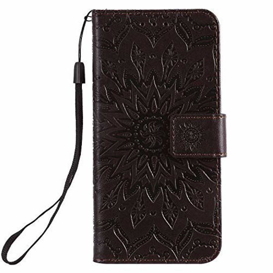 Picture of Leather Cover Compatible with Samsung Galaxy S20, Coffee Wallet Case for Samsung Galaxy S20