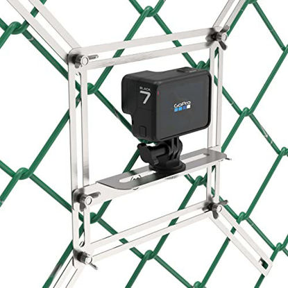 Picture of Fence Mount Metal for Action Camera Fence Mount for iPhone, Phones, GoPro, to a Chain Link Fence for Recording Baseball/Softball/Tennis(Mini)