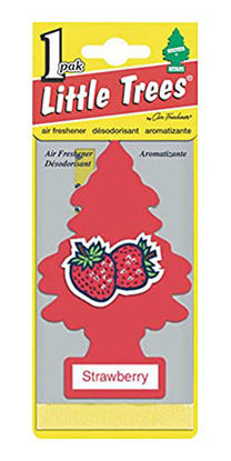 Picture of LITTLE TREES Car Air Freshener | Hanging Paper Tree for Home or Car | Strawberry | 12 Pack