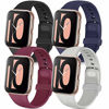 Picture of Tobfit 4 Pack Compatible with Apple Watch Band 38mm 42mm 40mm 44mm, Soft Silicone Replacement Band Compatible with iWatch Series 6 5 4 3 SE (Black/Gray/Navy Blue/Wine Red, 38mm/40mm M/L)