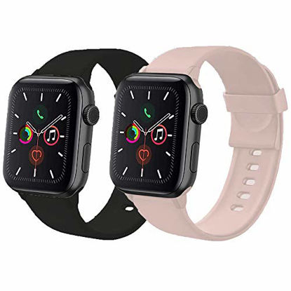 Picture of UPOLS Compatible for Apple Watch Band 38mm/40mm 42mm/44mm S/M M/L Soft Silicone Sport Band for Women&Men. Strap Compatible for iWatch Series 5/4/3/2/1