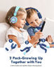 Picture of Kids Headphones with Microphone 2 Pack, Wired On Ear Headphones for Kids with 91dB Volume Limit, Online Schooling Headsets with Sharing Splitter for Boys Girls Children School Travel