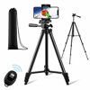 Picture of ?New Version? Phone Tripod, Premium Aluminum Alloy Camera Tripod with Cell Phone Mount & Remote Shutter, Professional 50" Extendable Portable Tripod Stand, Compatible with iOS/Android