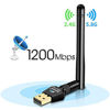 Picture of Agedate 1200Mbps Wifi Adapter, Dual Band 2.4GHz/300Mbps+5.8GHz/867Mbps USB Laptop Network Adapter with 5dBi High Gain Antenna, Support Windows XP/7/8/10/MAC OSX/Linux