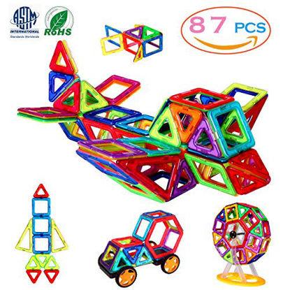 Picture of Magnetic Blocks Building Toys Set, Magnetic Tiles, Educational Toys for Baby/Kids（ 87Pcs DELUXE SET）