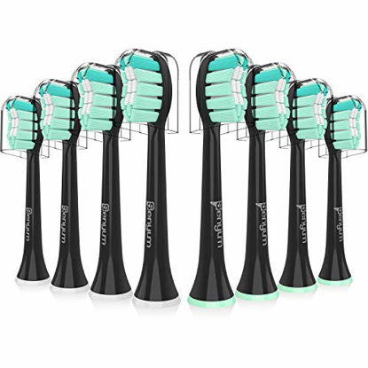 Picture of Toothbrush Replacement Heads, Compatible with All Phillips Sonicare Snap-On Electric Toothbrush (8 Pcs, Black)