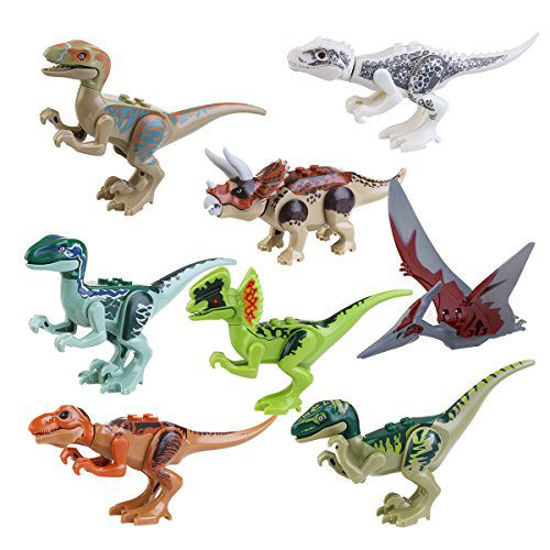 Picture of BESTOYARD Dinosaur Figure Building Blocks Mini Dinosaur Toys Dinosaur Blocks Playset 8 pcs