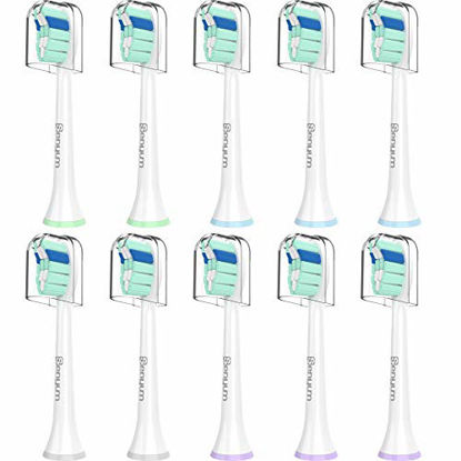 Picture of 10 Pack Replacement Toothbrush Heads, Compatible with Philips Sonicare Replacement Heads Electric Brush Handles (All SNAP-ON System)