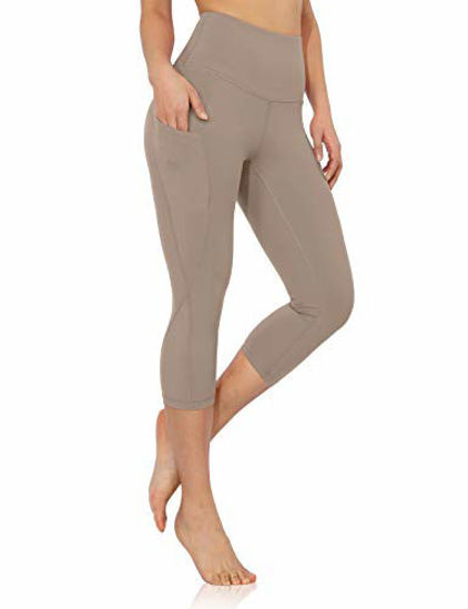 ODODOS Women's High Rise Yoga Capris with Side Pocket, Workout