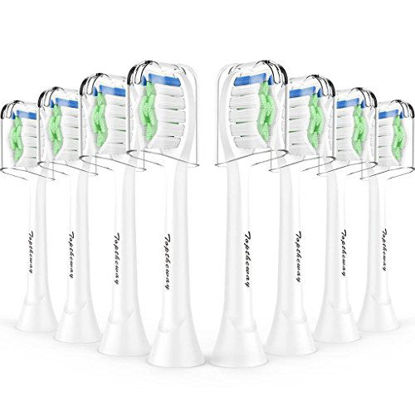 Picture of Toptheway Replacement Brush Heads Compatible with Philips Sonicare DiamondClean Electric Toothbrush HX6063/64, for Phillips Plaque Control, Gum Health, FlexCare, HealthyWhite and EasyClean, 8 PCS