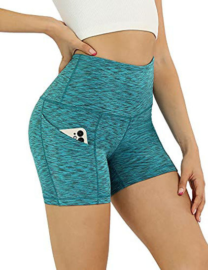 GetUSCart- ODODOS Women's 5 High Waist Biker Shorts with Pockets, Tummy  Control Non See Through Weokout Sports Athletic Running Yoga Shorts,  SpaceDyeBlue, X-Large