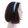 Picture of Light Blue 1 Inch Wide Leather Like Headband Solid Hair band for Women and Girls