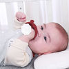 Picture of Mombella Mimi Mushroom Silicone Breast-Shaped Skin Like Soothing Pacifier Teether for 0-6months Sucking Babies, Chimney red