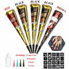 Picture of YAZONE Temporary Tattoo Kit, 5 PCS Conical Temporary Art Tattoos Painting, 20 PCS Free Adhesive Stencils