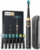 Picture of Fairywill Electric Toothbrush for Adults and Kids Accepted by American Dental Association, 8 Dupont Brush Heads & Travel Case 5 Modes Rechargeable Whitening Power Sonic Toothbrush Smart Timer Black