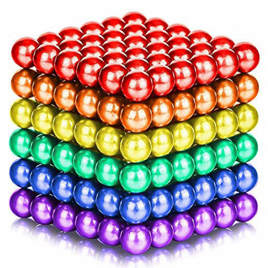 Picture of CPSYUB Upgraded 5MM 216 Pieces Magnets Sculpture Building Magnetic Blocks Fidget Gadget Toys for Sculpture Stress Relief Magnet Intelligence Development&Office Cool Toy for Adult (6 Colors)