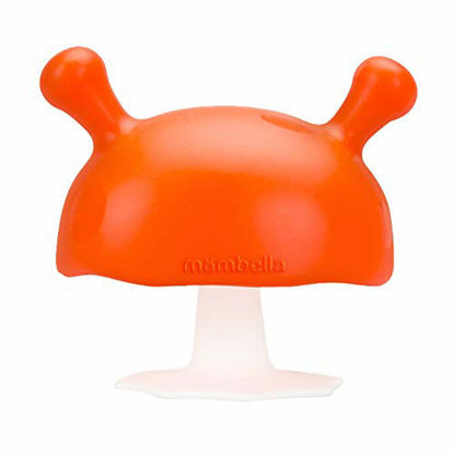 Picture of Mombella Mimi The Mushroom Pacifier Shape Skin-Like Infant Soothing Teether Toy for 0-8 Months Sucking Needs Babies, Help with Breast Feeding weaning and Prevent Digit Sucking. Orange