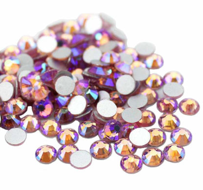 Picture of Jollin Glue Fix Crystal Flatback Rhinestones Glass Diamantes Gems for Nail Art Crafts Decorations Clothes Shoes(ss8 2880pcs, Pink AB)