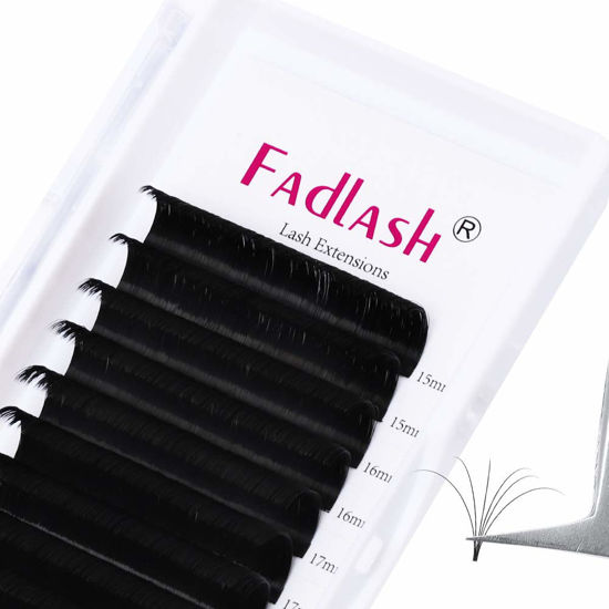 Picture of Volume Lash Extensions 0.05mm Easy Fan Lashes 15~20mm Mixed Tray DD Curl Eyelash Extensions 2D-10D Self Fanning Lashes by FADLASH (0.05-DD, 15-20mm Mix)