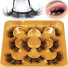 Picture of 3D Eyelashes Natural Lashes Fluffy Mink Lashes Like Extensions 19mm Faux Mink Strip Lashes Pack by Focipeysa