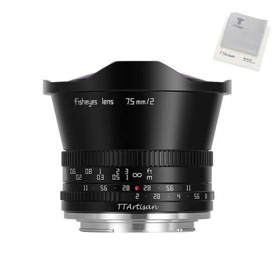 Picture of TTArtisan 7.5mm F2.0 Fisheye Lens with 180° Angle of View Compatible with Olympus and Panasonic MFT M4/3 Mount Cameras