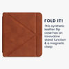 Picture of kwmobile Origami Case Compatible with Kobo Libra 2 - Case Ultra Slim Fit PU Leather Cover with Stand - Brown