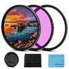 Picture of 62mm Filter Kit Universal UV CPL FLD Filter Set UV Protection Filter Circular Polarizing Filter Fluorescent Filter with Lens Cap Replacement for Canon Nikon Sony Pentax Olympus Fuji Camera