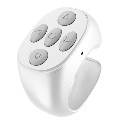 Picture of Bluetooths Control Ring Compatible with Tiktok, Camera Shutter Selfie Button for iPhone Android iPad Cell Phone Remote Clicker,Page Turner Volume Adjustment, Simulate Mouse Operation - White