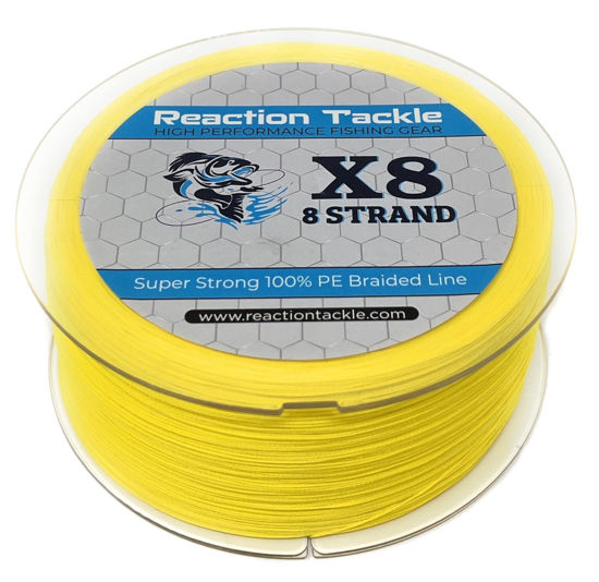 GetUSCart- Reaction Tackle Braided Fishing Line - 8 Strand Hi Vis Yellow 50LB  1500yd