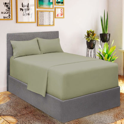 Picture of Mellanni Extra Deep Pocket Full Sheet Set - Iconic Collection Bedding Sheets & Pillowcases - Hotel Luxury, Ultra Soft, Cooling Bed Sheets - Extra Deep Pocket up to 21" Mattress - 4 PC (Full, Spa Mint)