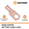 Picture of SELTERM 10pcs 4 AWG - 5/16" Stud (Wide Pad) - Battery Lugs, Heavy Duty Wire Lugs, Ring Terminals, Battery Cable Ends,4 Guage Terminals, UL Bare Copper Eyelets Electrical Battery Terminal Connectors