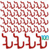 Picture of Pegboard Hooks Kit 100PK Pegboard J Hook Assortment RED Peg Hooks (100PK, Red)