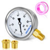 Picture of MEANLIN MEASURE 0~60Psi Stainless Steel 1/4" NPT 2.5" Single Scale FACE DIAL,Glycerin Filled Fuel Pressure Gauge,Liquid Filled Pressure Gauge WOG Water Oil Gas Lower Mount