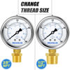 Picture of MEANLIN MEASURE 0~400Psi Stainless Steel 1/4" NPT 2.5" FACE DIAL Liquid Filled Pressure Gauge WOG Water Oil Gas Lower Mount