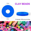 Picture of MIIIM 3600 PCS 10 Strands Clay Beads Polymer Clay Beads for Jewelry Making, Vinyl Heishi Beads 6mm for Surfer Bracelets Necklace Making (Black)